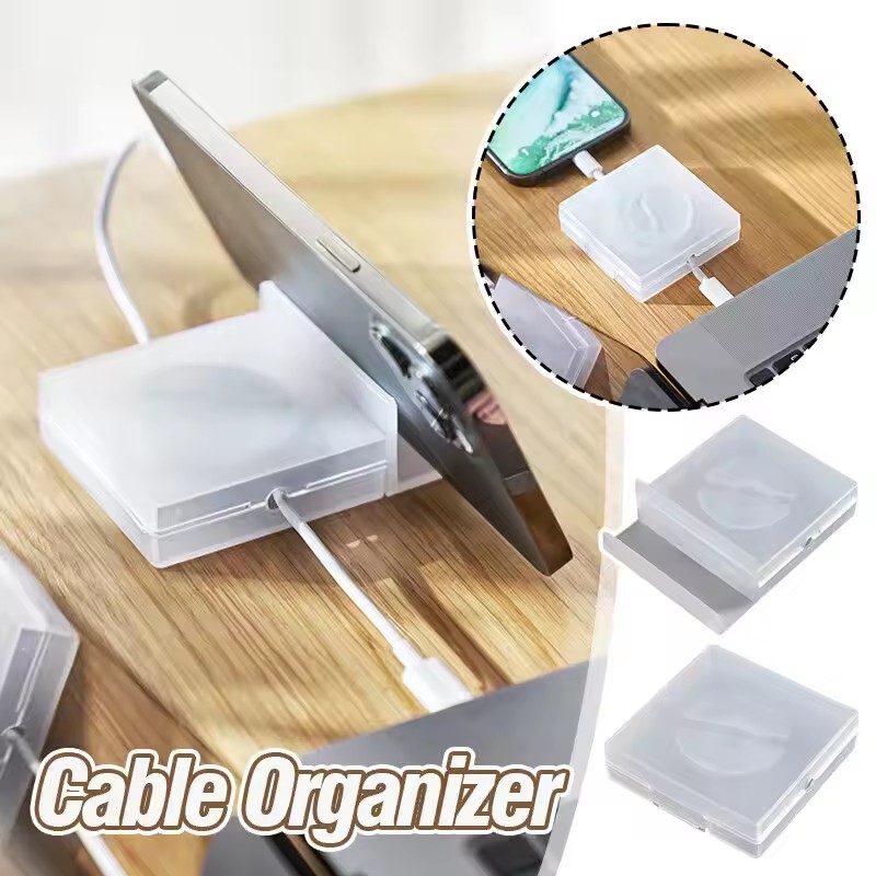 Cable Management Sleeve - Portable Transparent Cable Organizer Cord Management