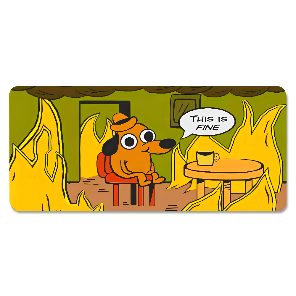This Is Fine Dog Dachshund Mou - Gaming Desk Mat ulasan dan harga