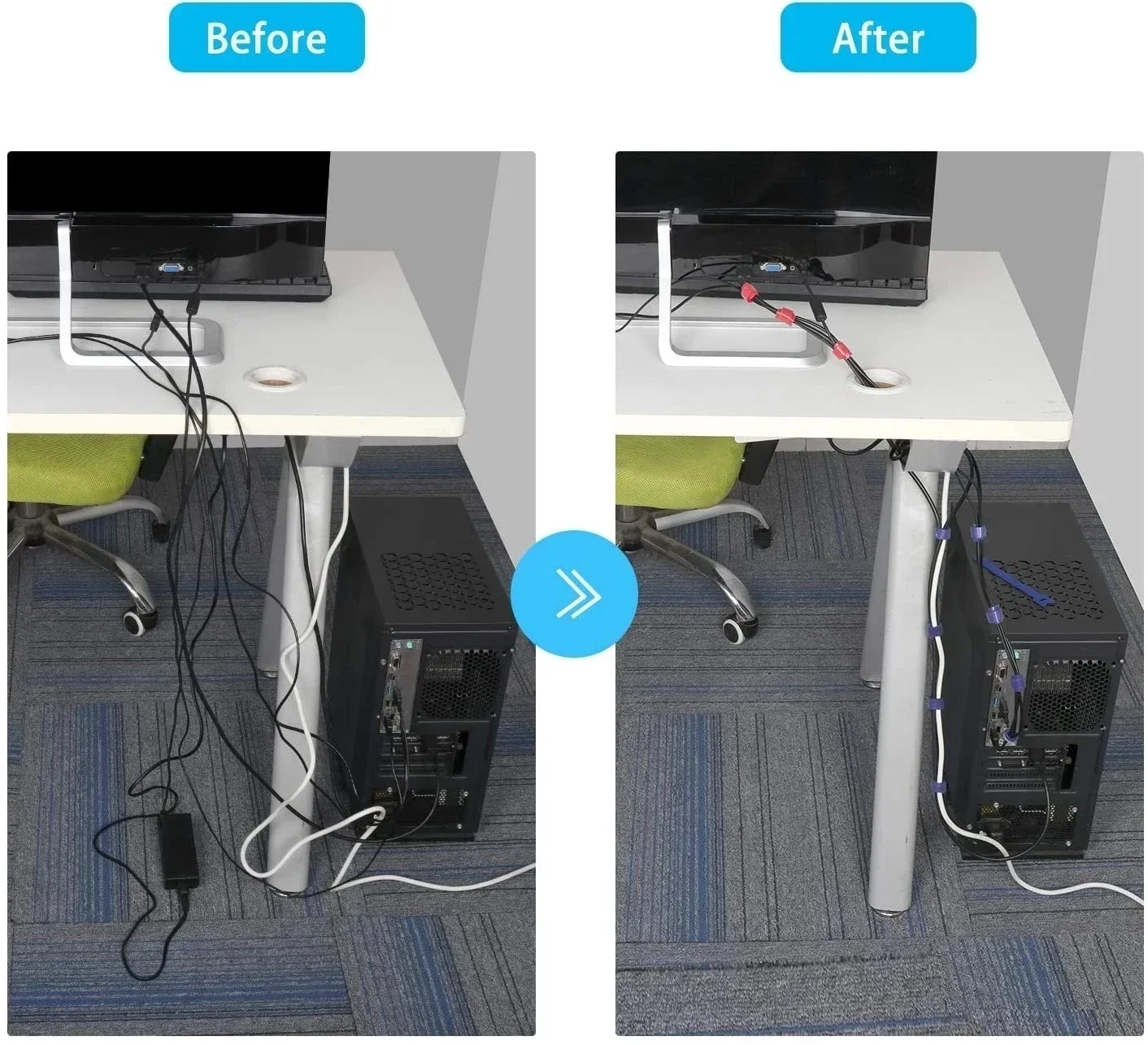 10/30/50PCS USB Cable Organize - Cable Management Sleeve ulasan dan harga
