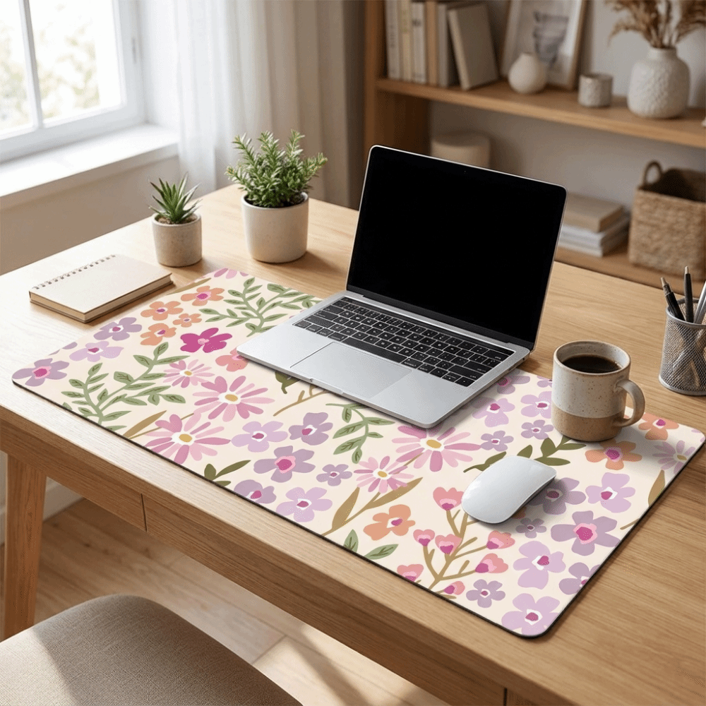 Stain-resistant Large Floral D - Gaming Desk Mat ulasan dan harga