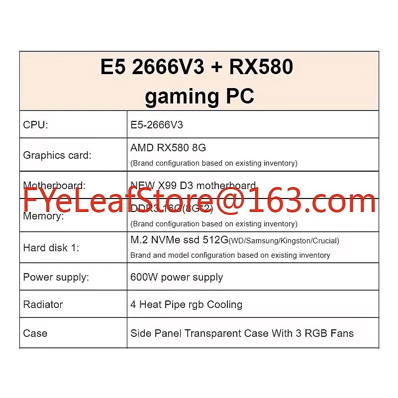 E5 2666V3 RX580 Gaming PC Desk - Pc Gaming Prebuilt ulasan dan harga