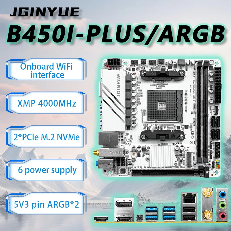 JGINYUE B450 ITX Motherboard S - Pc Gaming Amd Ryzen 5 ulasan dan harga