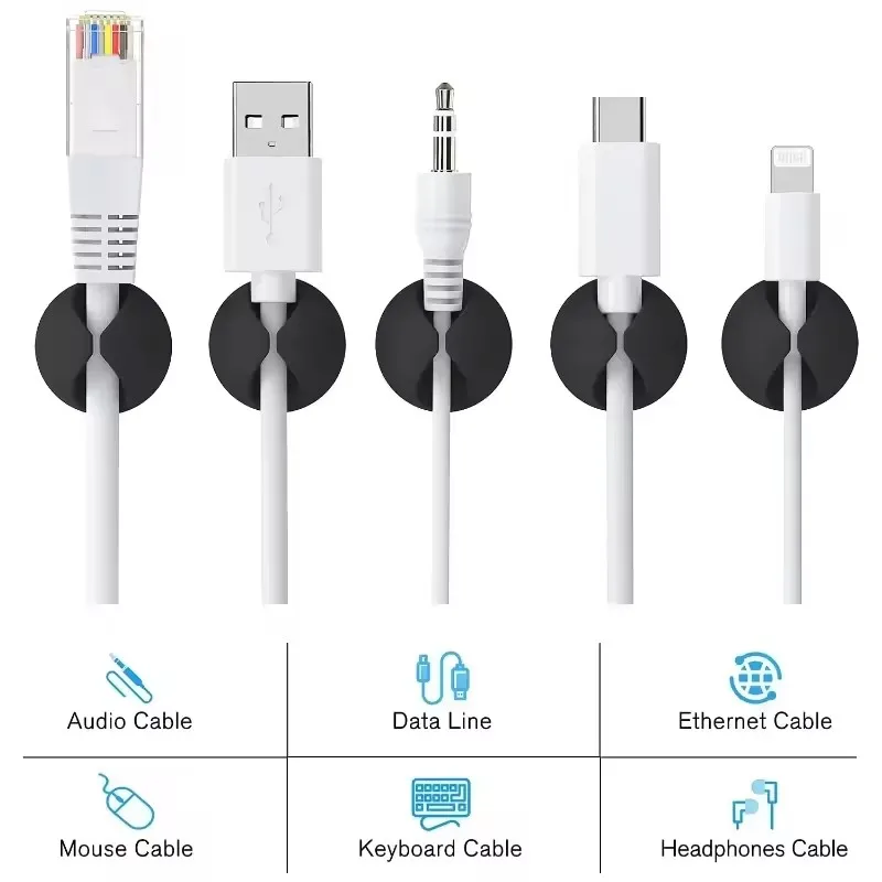 5/50Pcs Desktop Wall Cable Cli - Cable Management Sleeve ulasan dan harga
