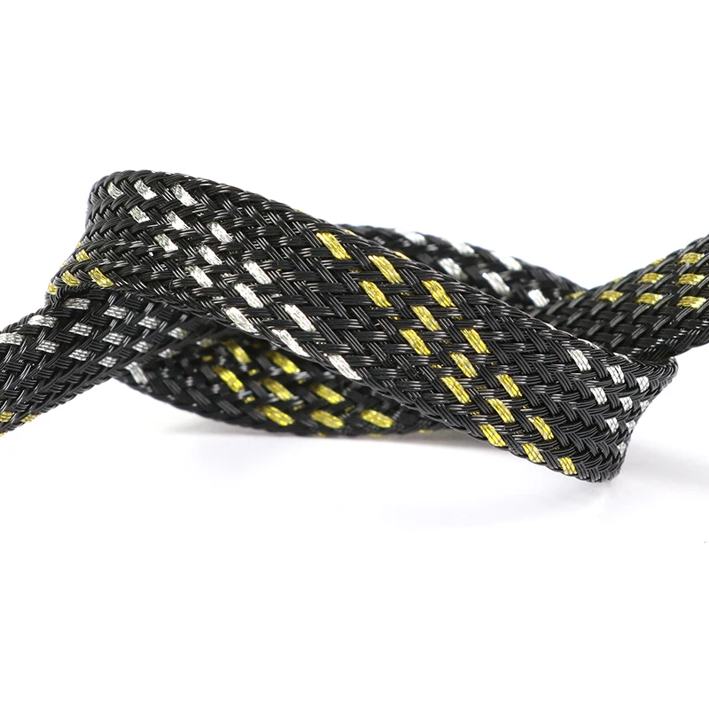 1~50m Black Gold Silver PET Br - Cable Management Sleeve ulasan dan harga