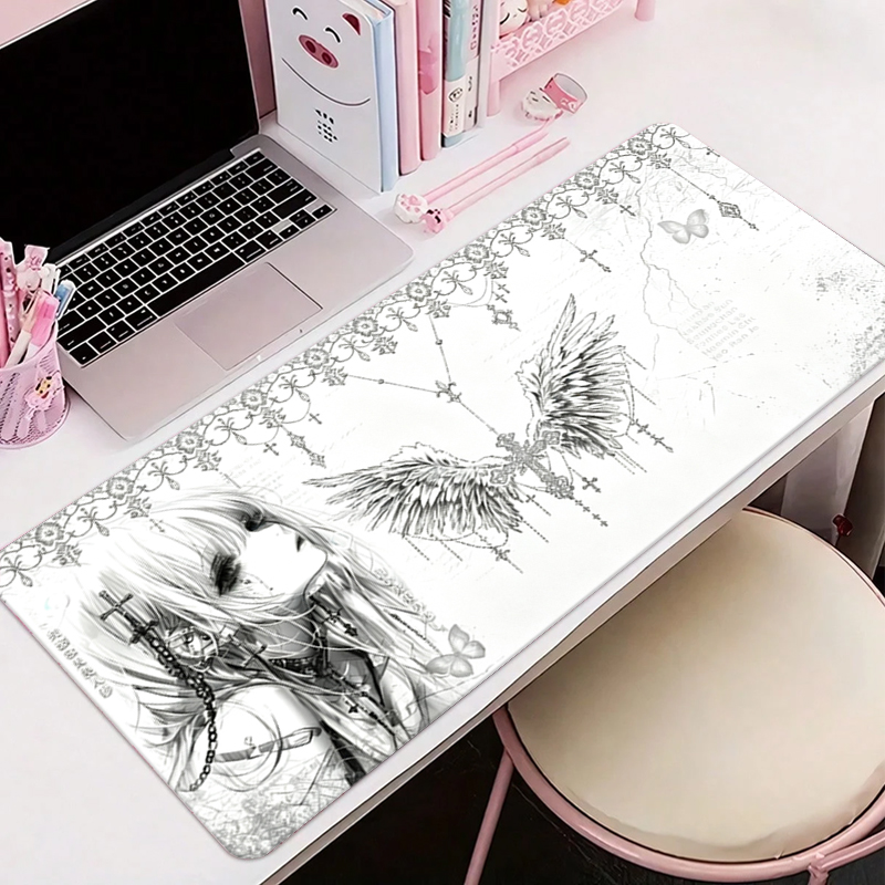 Leather Mousepad Black White A - Gaming Desk Mat ulasan dan harga