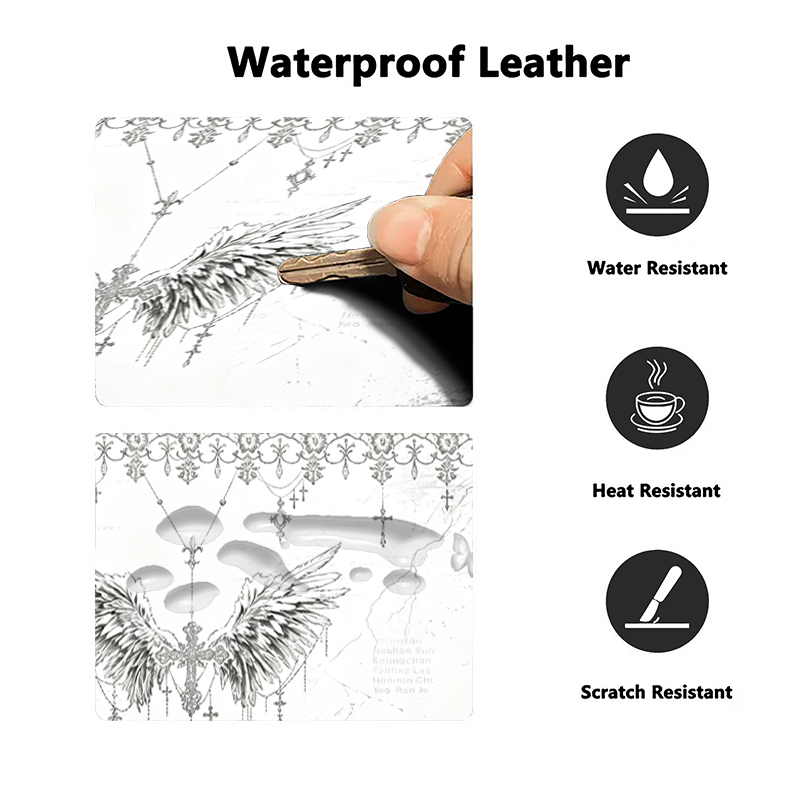 Leather Mousepad Black White A - Gaming Desk Mat ulasan dan harga