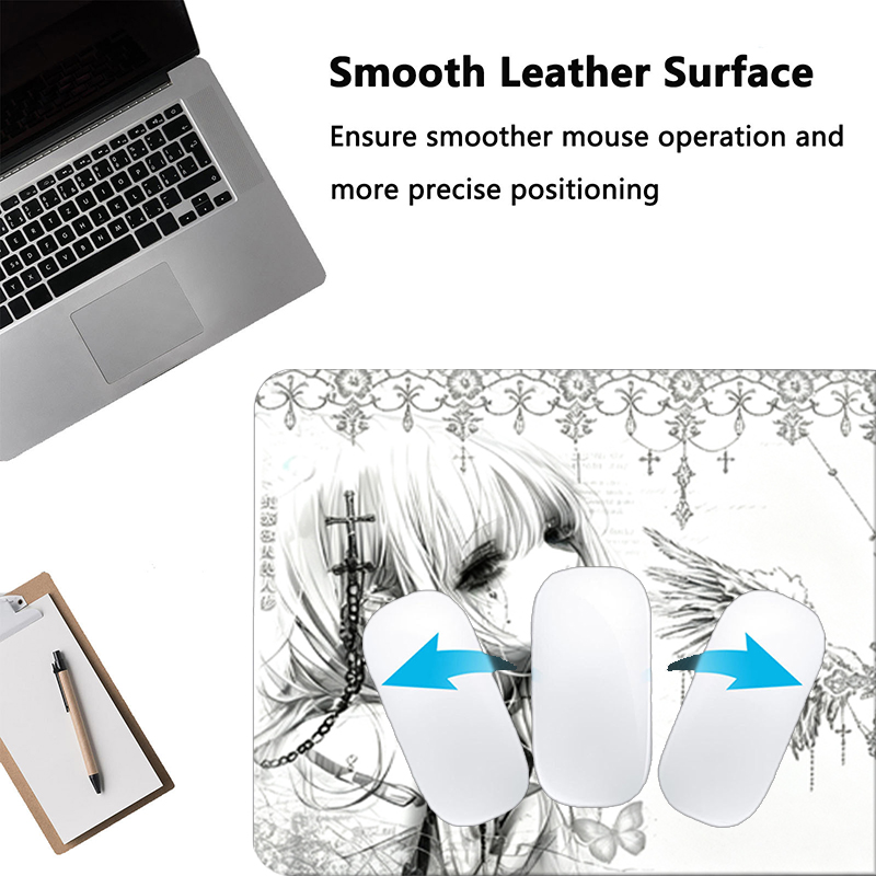 Leather Mousepad Black White A - Gaming Desk Mat ulasan dan harga